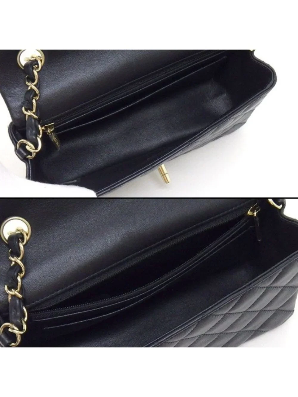 Chanel Shoulder Bag Quilted 20 Mini Classic Onwards Black Lambskin